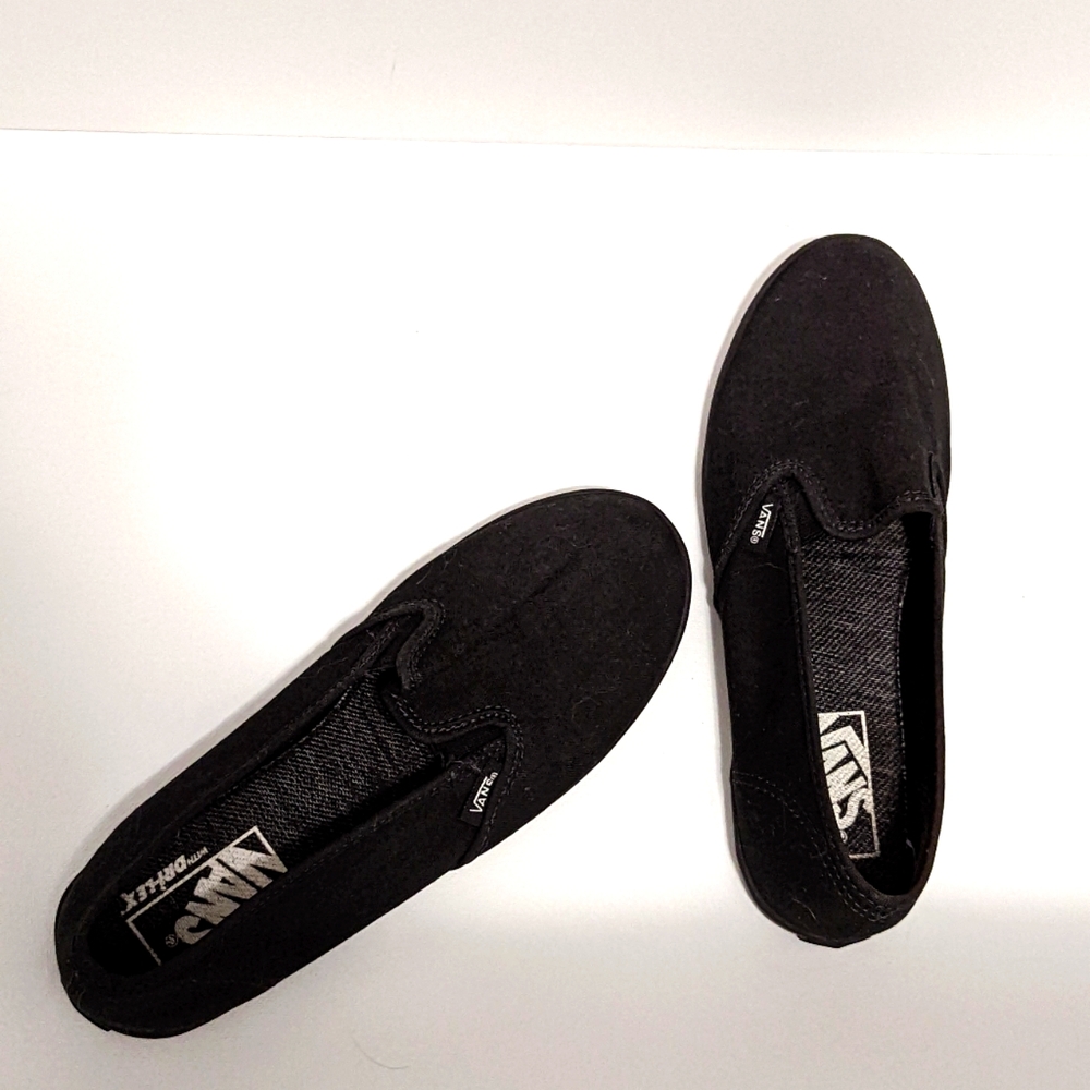 VANS Black Canvas DRI-LEX Slip On Men US 4 Women US 5.5 Made in China - T375